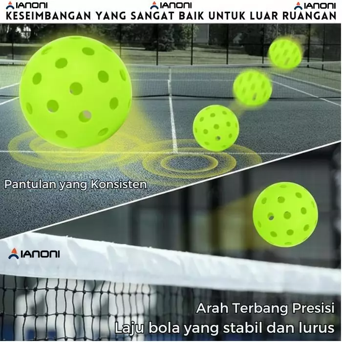 Bola Pickleball outdoor Ianoni USA Pickleball Approved pantulan konsisten tahan retak isi 3
