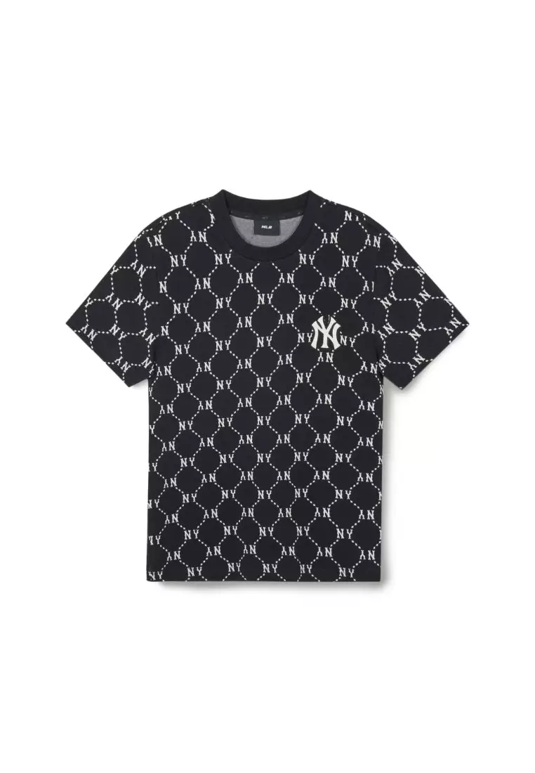 MLB] Dia Monogram JQD Collar T-shirt ☆大人気☆ Jual MLB Korea NY