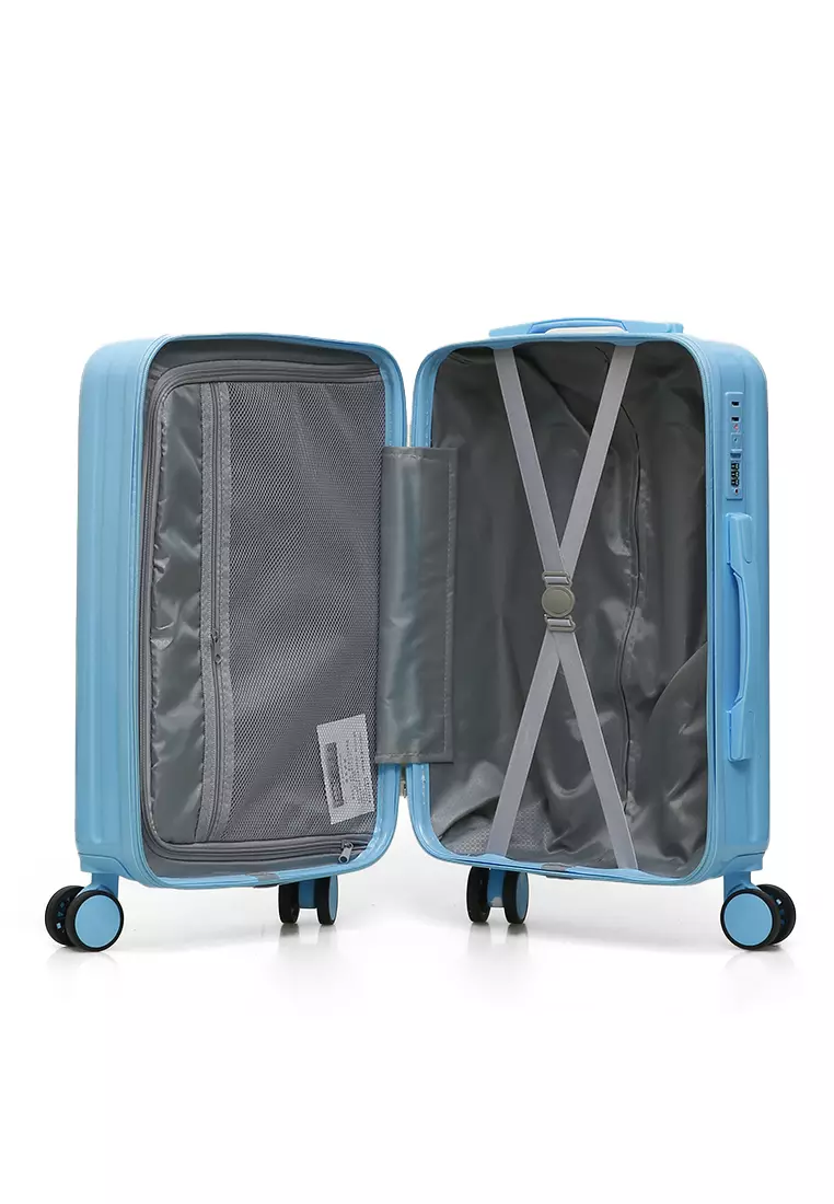 Carlton Koper Size 20inch Diamond Zipper 3 Number Combination Suitcase Unisex Material Fiber ORIGINAL - Blue
