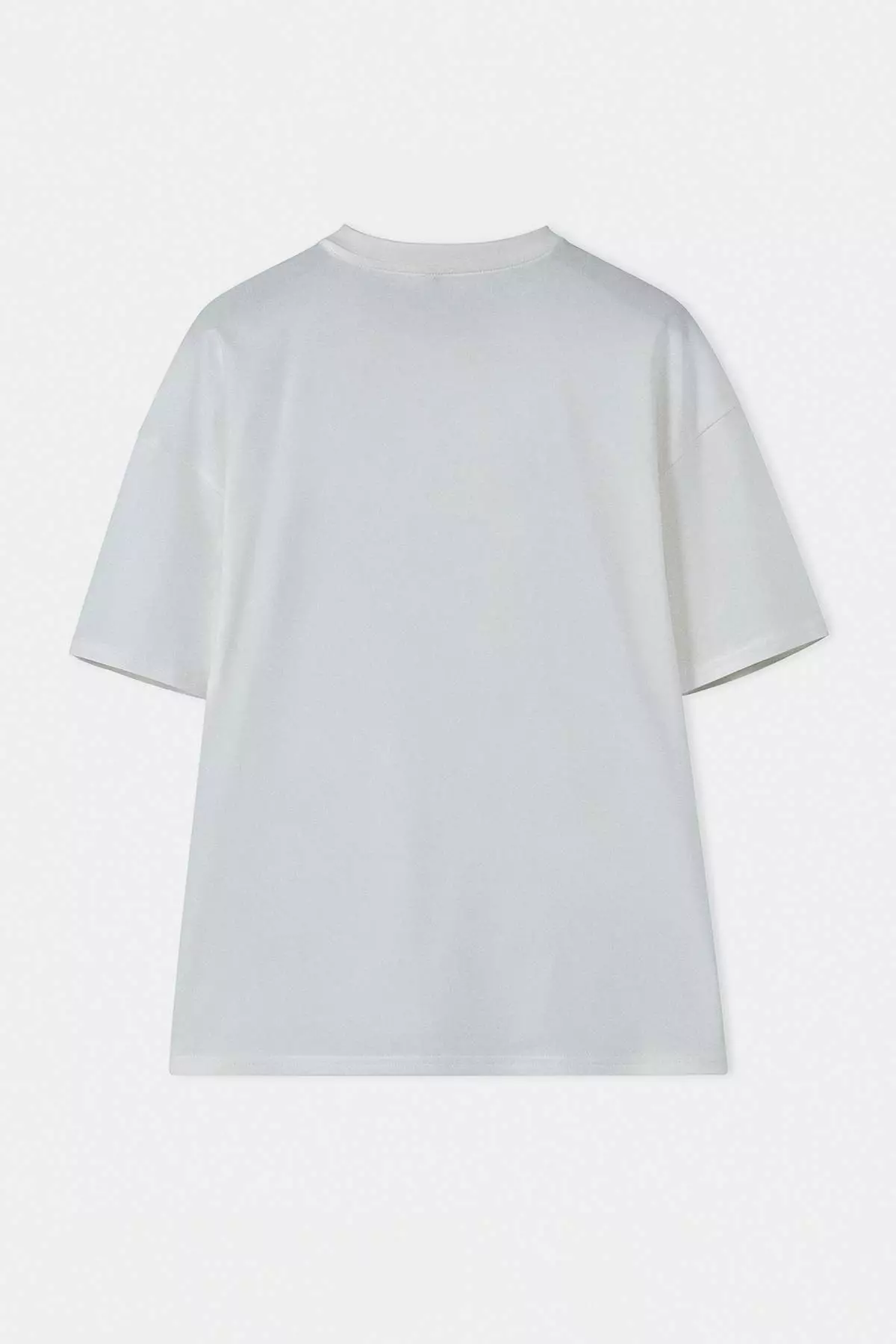 Ecru Oversize/Wide Cut Printed 100% Cotton T-Shirt Tmnss26Ts00049