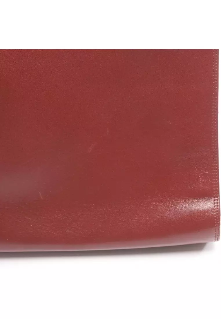 Pre-Loved Cartier mast line Shoulder bag leather Bordeaux