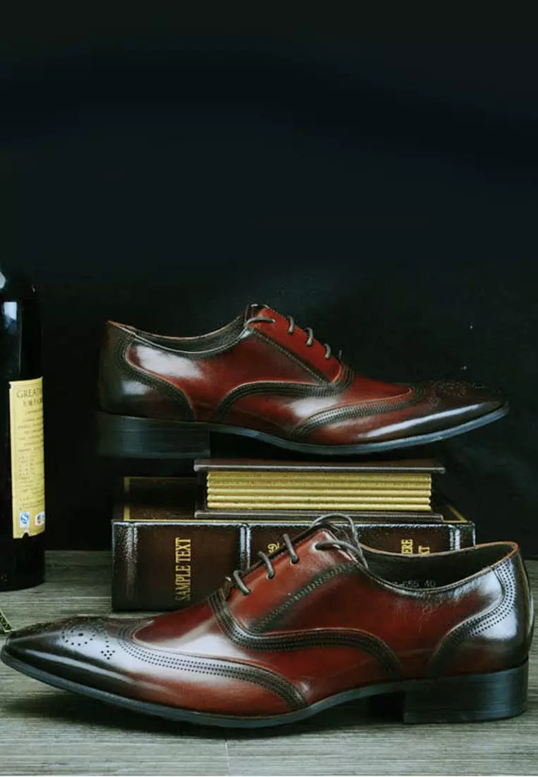 VANSA Brogue Top Layer Cowhide Business Shoes VSM-F407655
