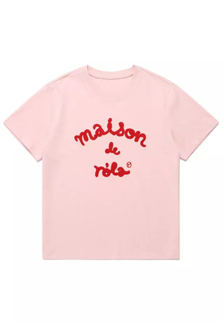 Maison De Rola Embroidery T-Shirt Pink