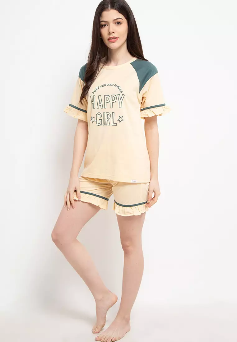 Pyjama Pijama Short Sleeve Short Pants Sleepwear