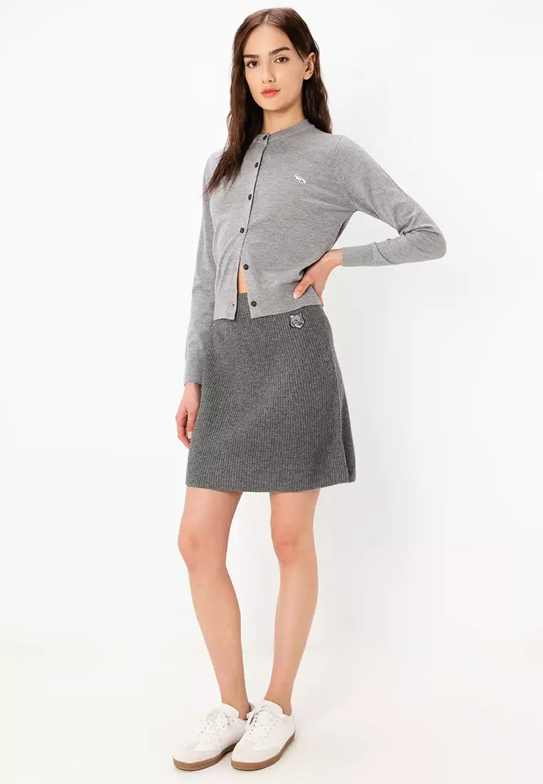 Buy Maison Kitsune Bold Fox Head Patch Short Ribbed Skirt
