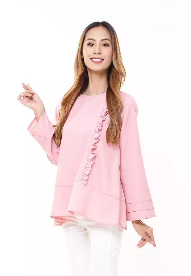 Buy Rina Nichie Basic Lydia Ruffles Top in Soft Pink 2026 Online | ZALORA