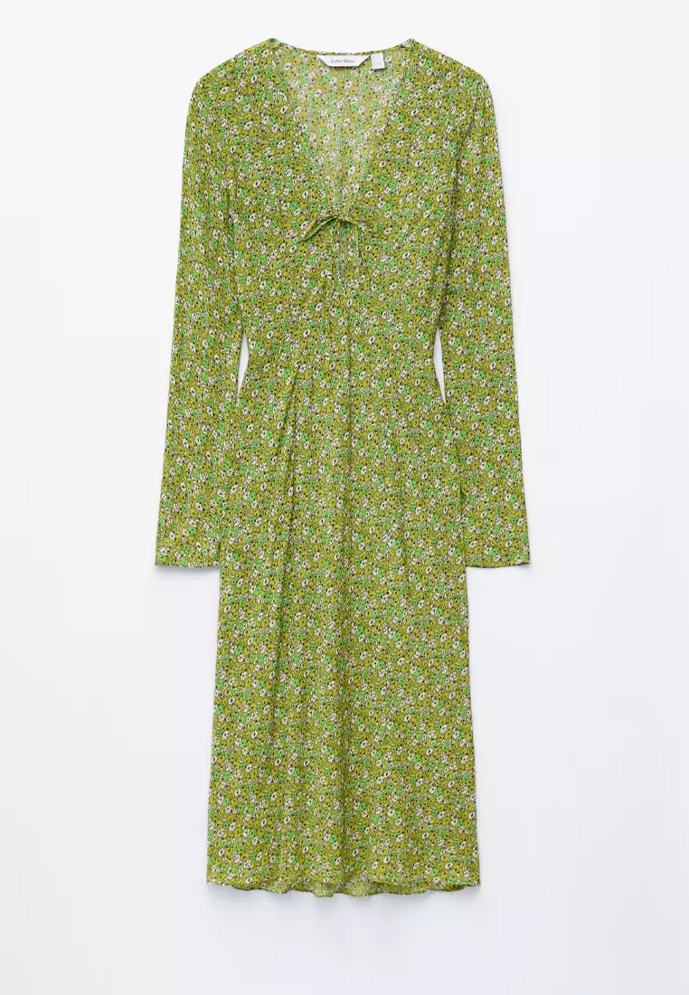Floral V-Neck Midi Dress
