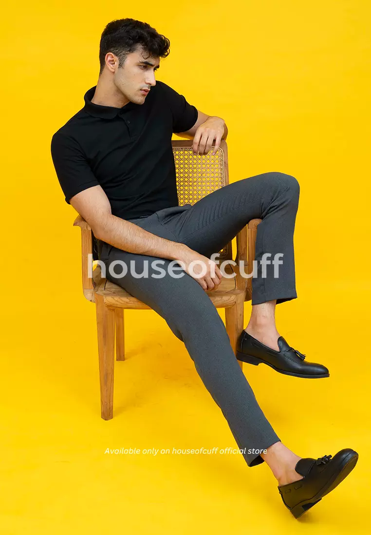 polo shirt baju kaos kerah polo slim houseofcuff hitam