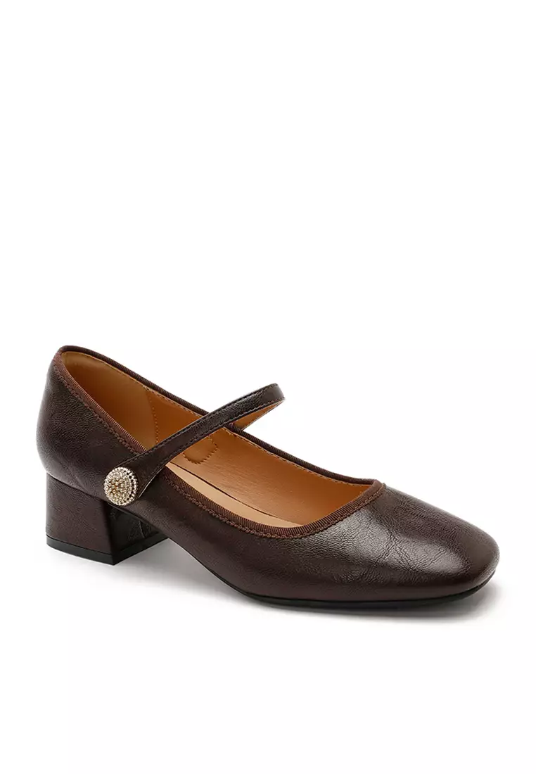 4CM Vintage Microfiber Leather Mary Jane Shoes TE2010-6