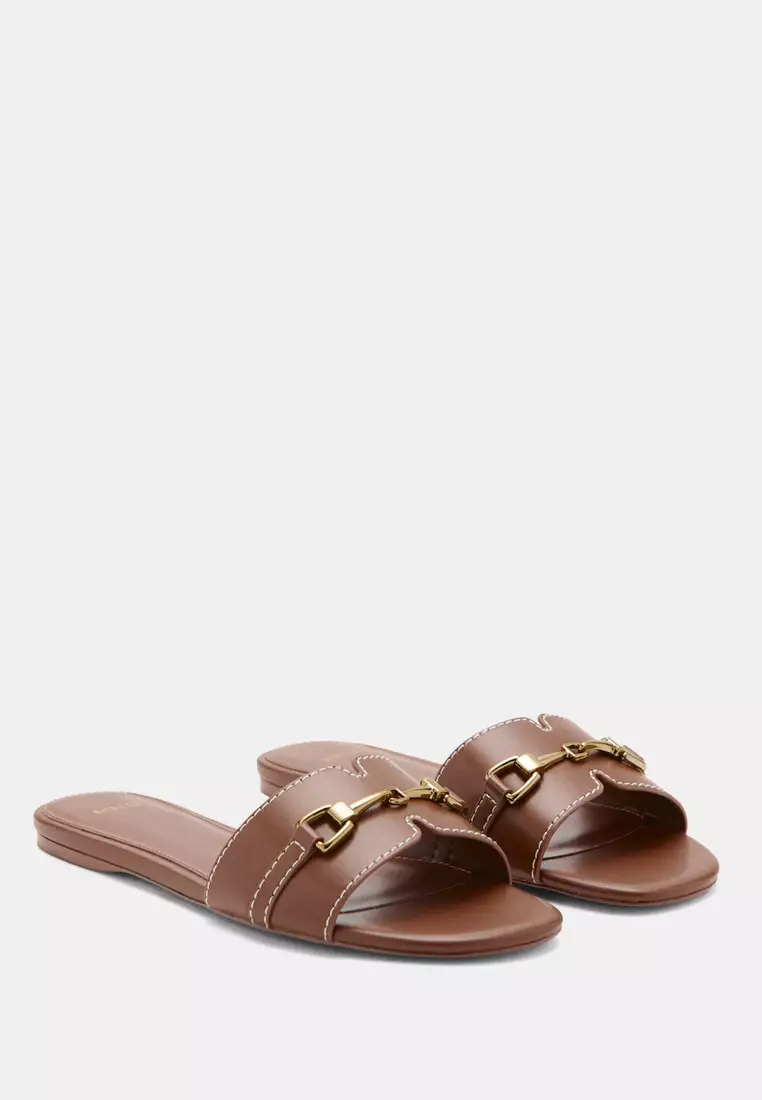 Metallic Detail Strap Sandals