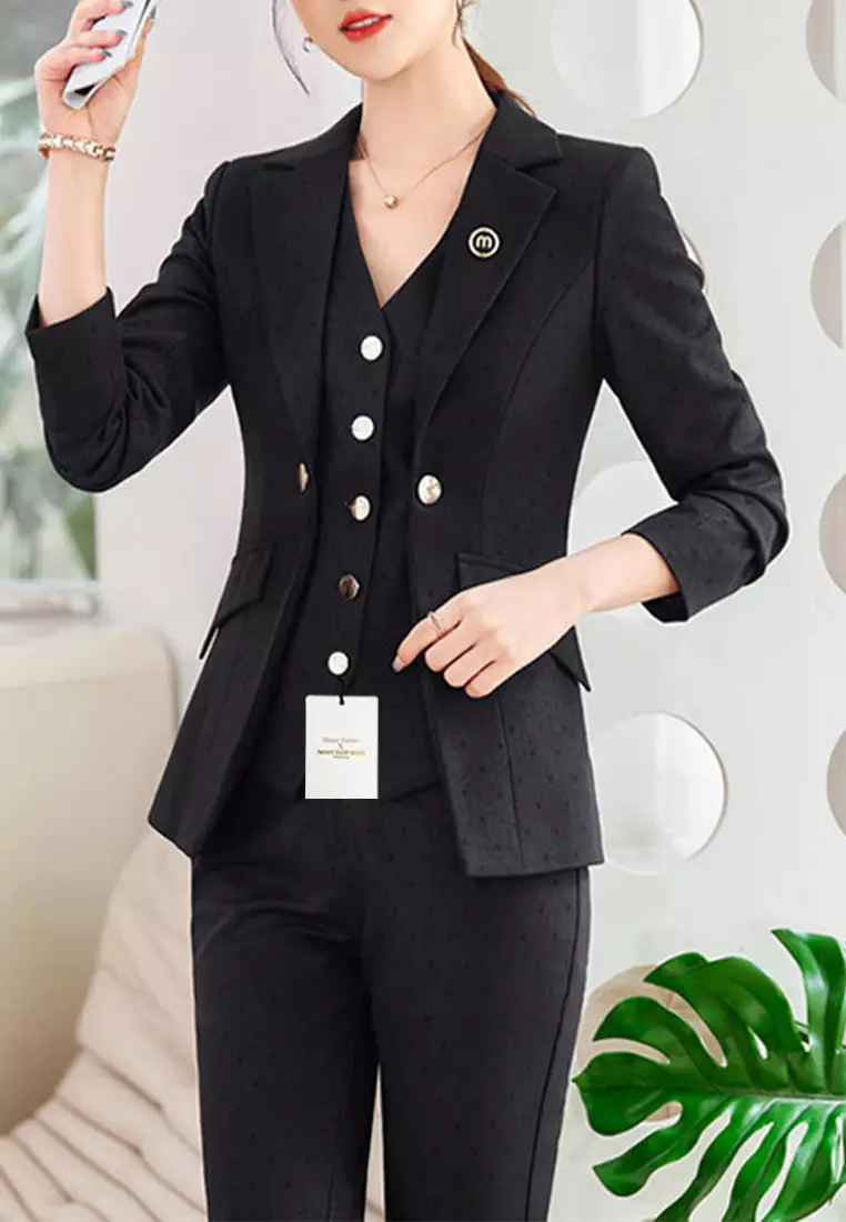 Slim Fake Two-Piece Suit Set YGH-EM2306-1