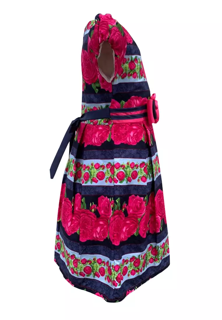 Two Mix Dress Anak Perempuan Motif Bunga Cantik - Baju Anak Perempuan 3988