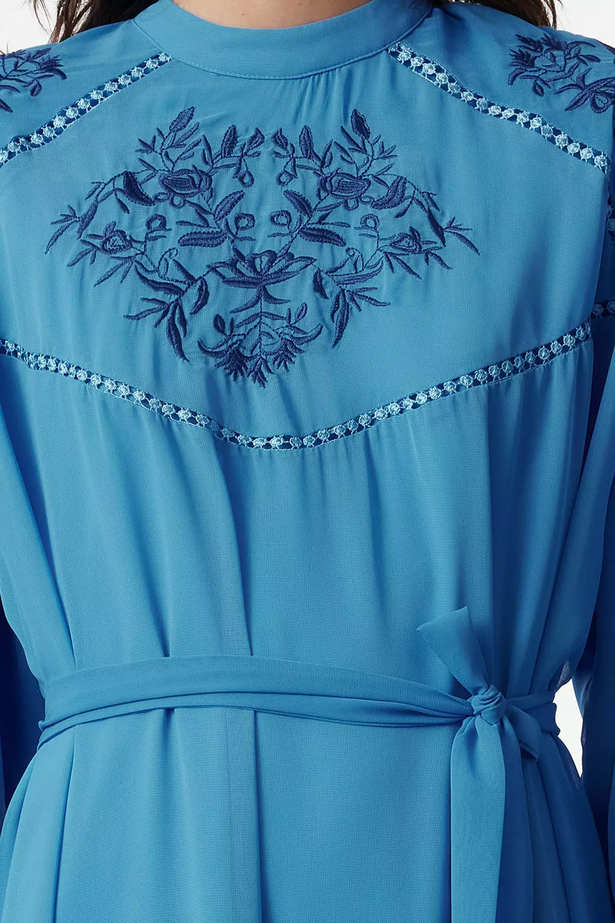 Embroidered Chiffon Dress