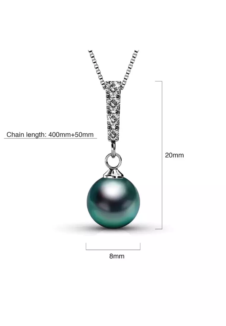 Lustrous Pendant Necklace Embellished with SWAROVSKI® Crystal Iridescent Tahitian Look Pearls