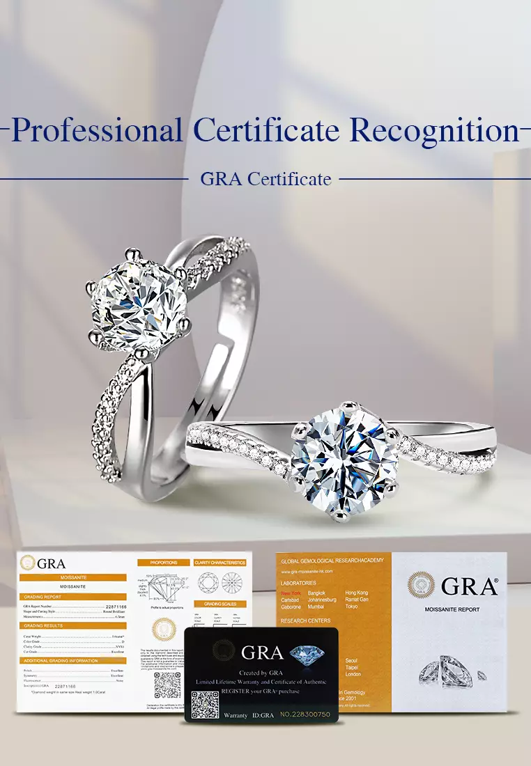 Cincin Wanita Original Aksesoris Adjustable Elegan 2 Karat Mewah Perhiasan Fashion