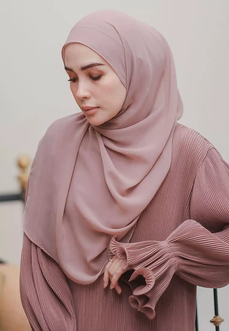 Ovel Shawl (Pashmina Oval Lozy x Hamidah) Dark Nude Pink
