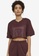 Les Girls Les Boys brown Single Jersey Deconstructed Cropped Tee B3DC5AA99B87B1GS_1