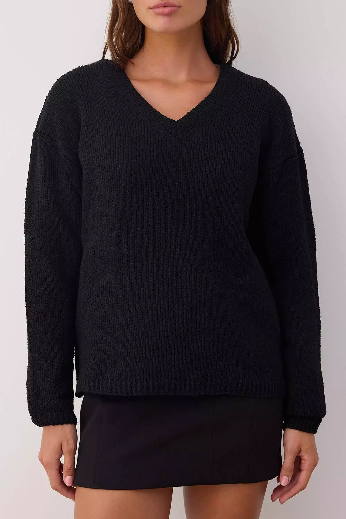 Black More Sustainable Cotton Oversized Knit Sweater