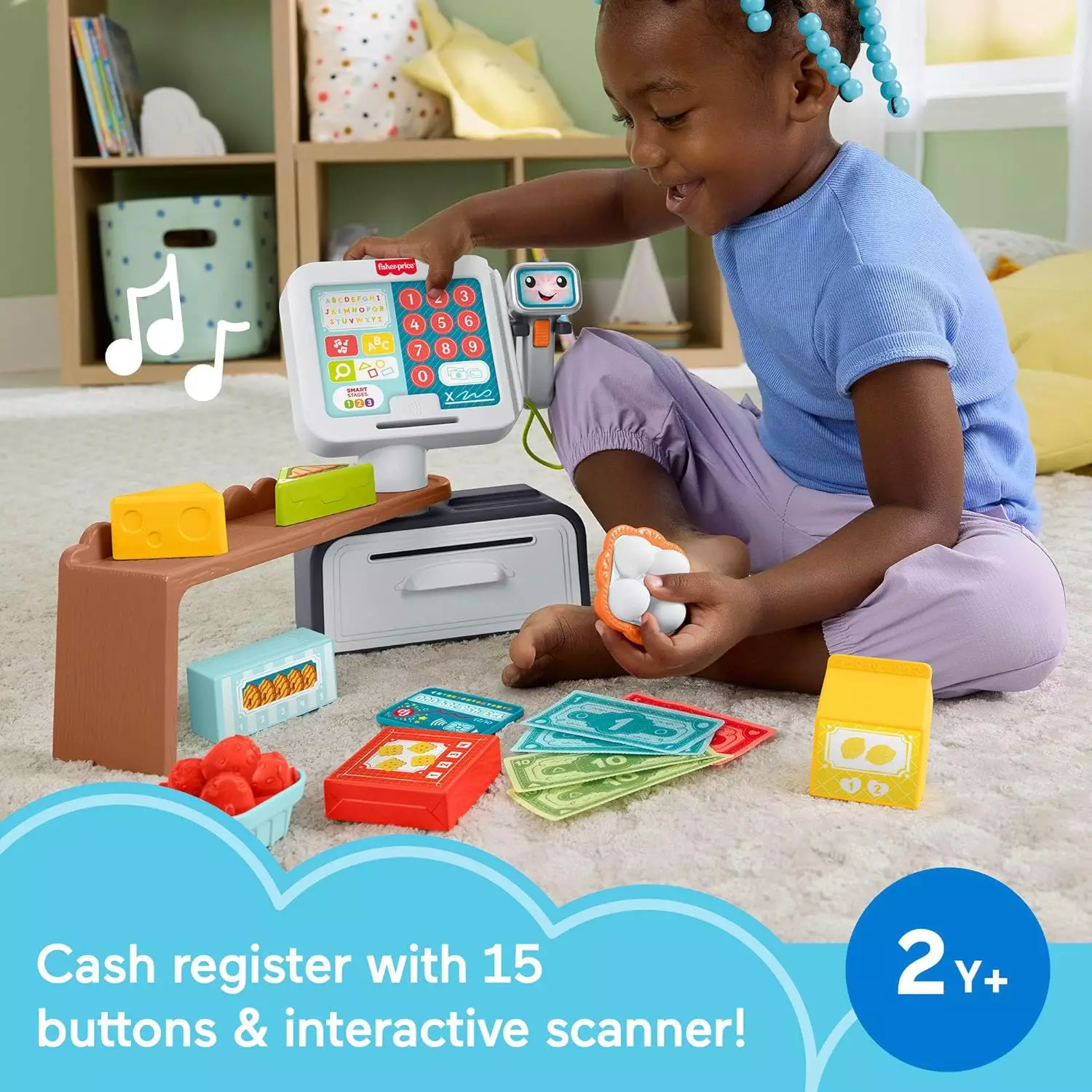 Fisher Price Laugh & Learn Count and Shop Cash Register - Mainan Edukasi Mesin Kasir Kado Anak 2 Tahun