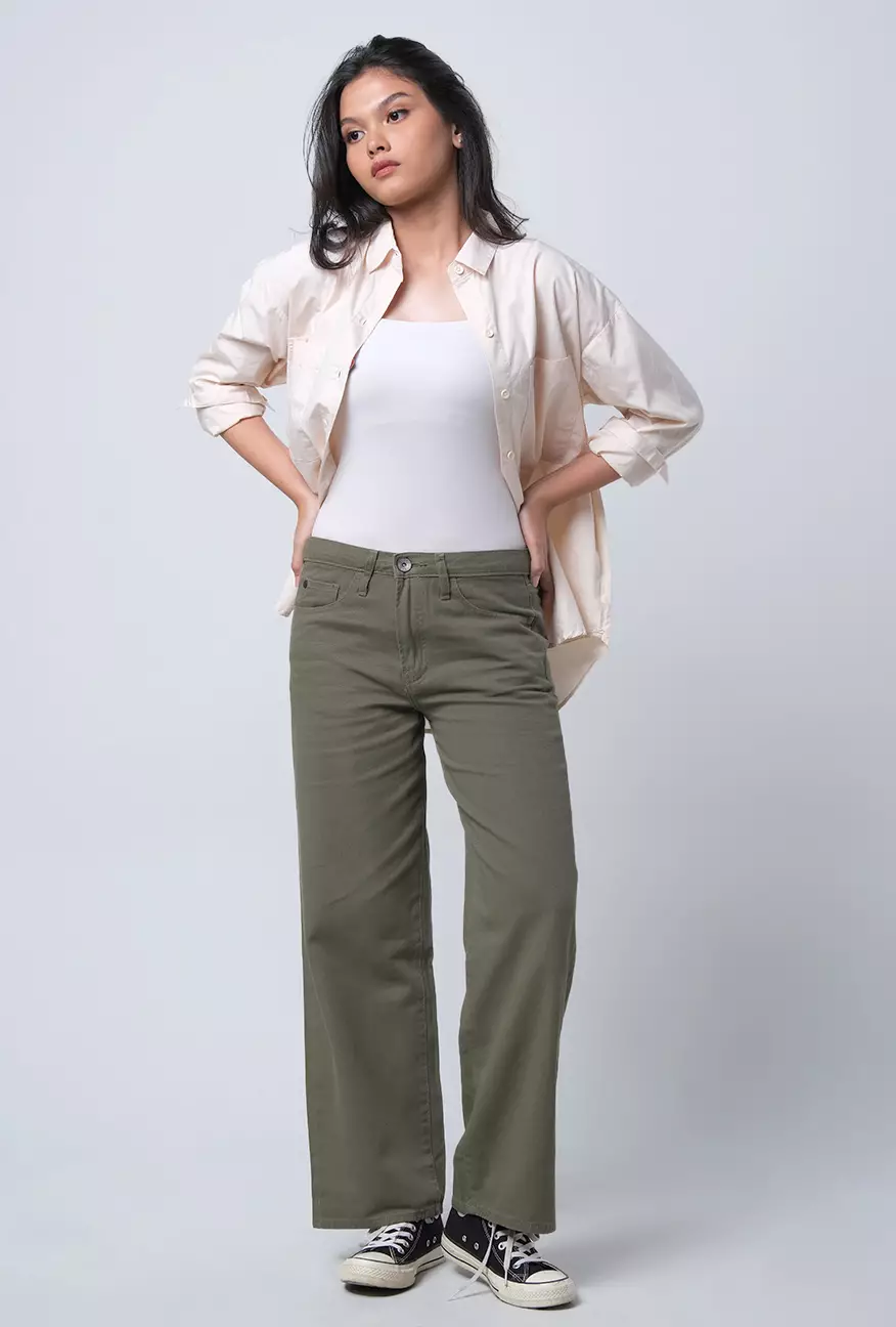 Celana Wanita Loose I2 Series Army