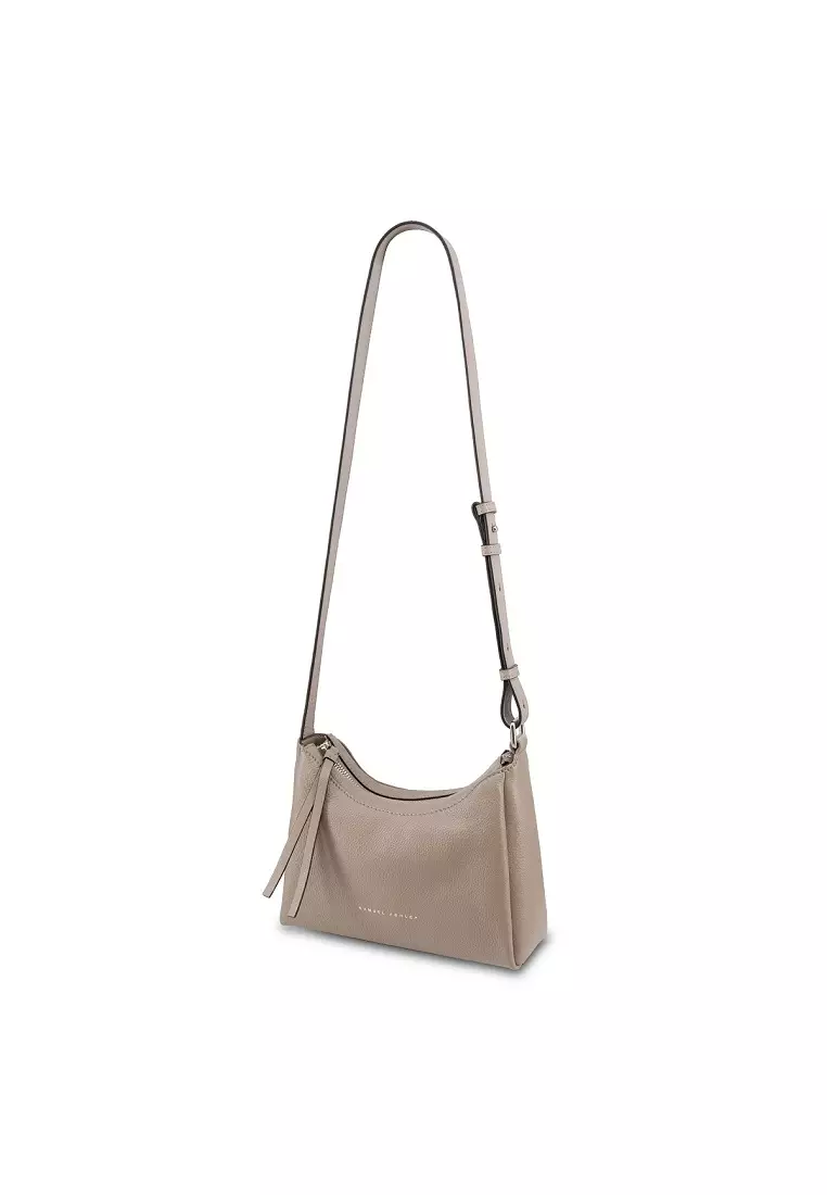 Cameron皮革單肩包 - 大象灰