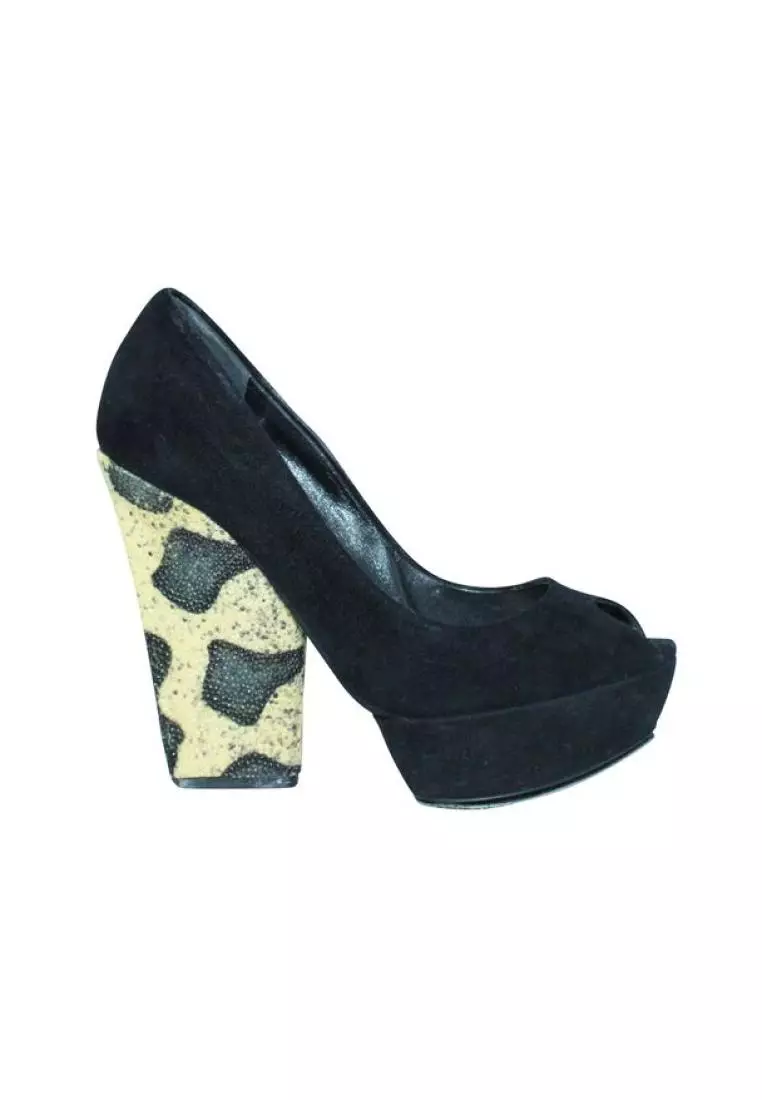 Womens black suede heels store