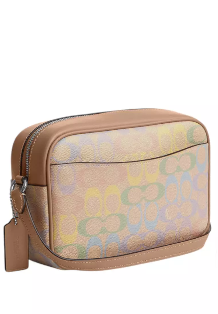 Jamie Camera Bag In Rainbow Signature Canvas - Sand/Multi
