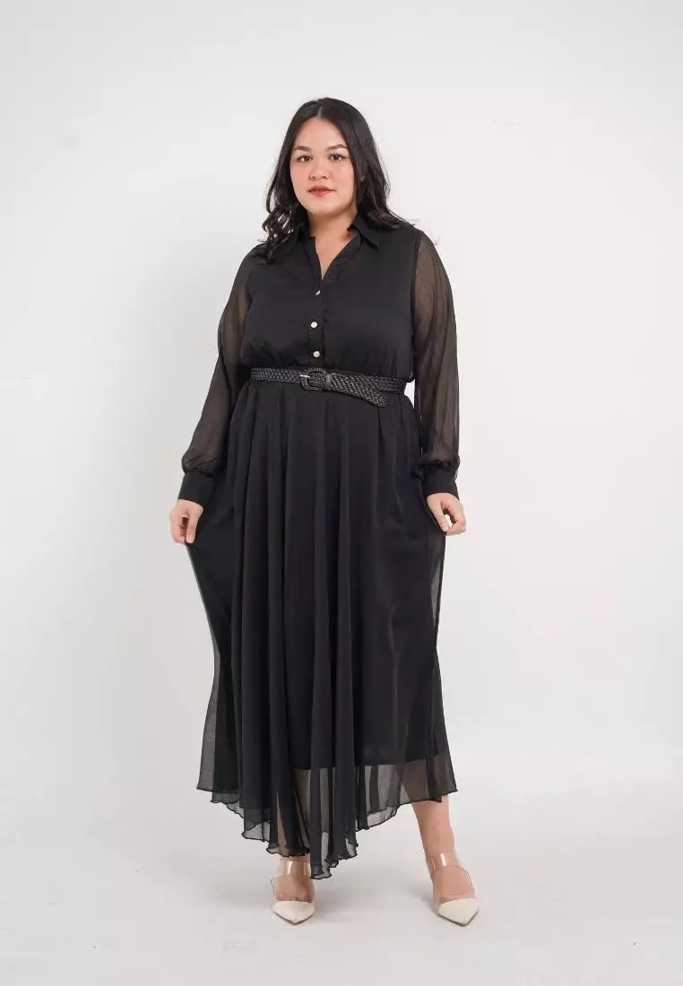 Plus Size Party Dress Lunar Black