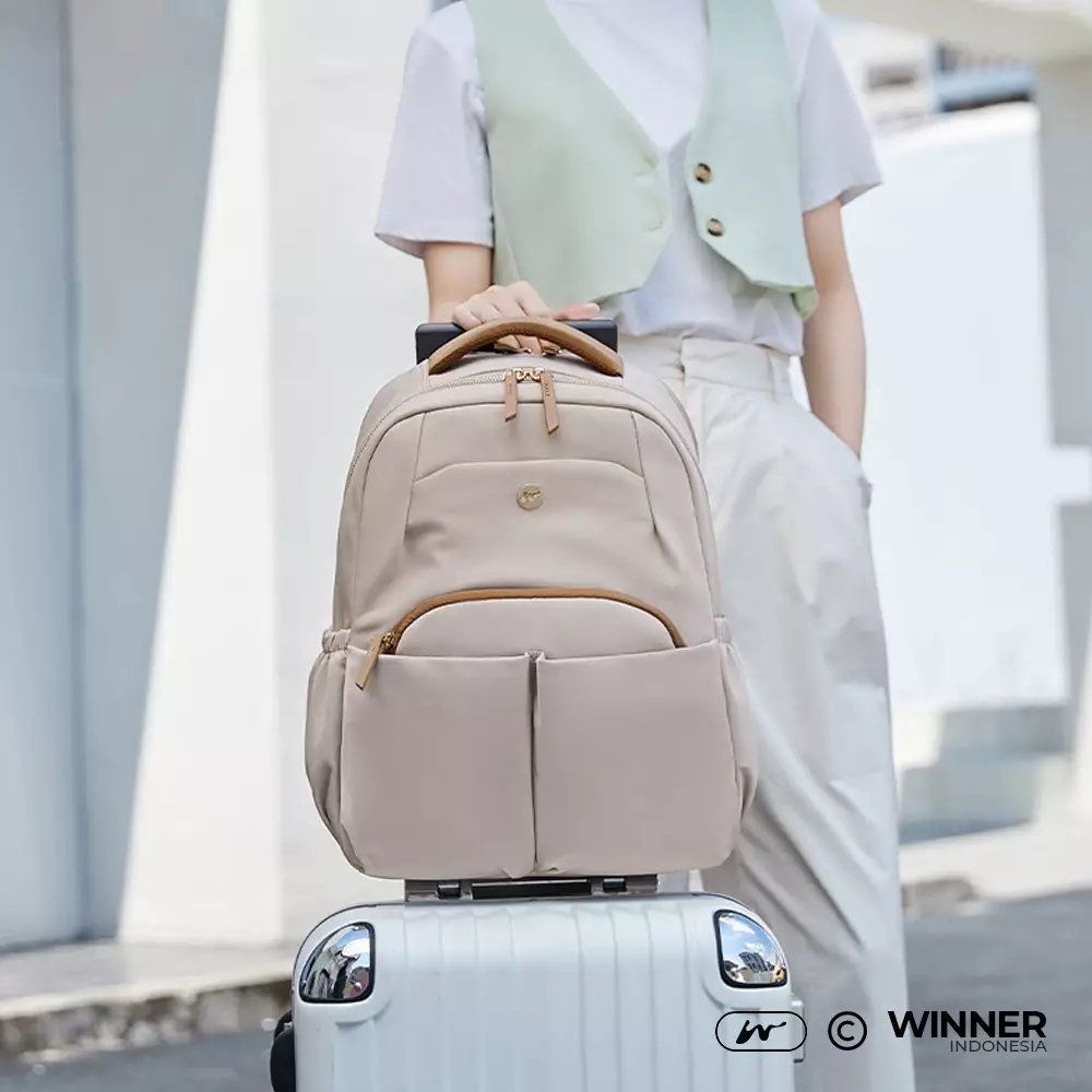 WINNER Tas Ransel Laptop 15,6 inch Oxford Anti-Air Backpack Korean Style (T14-004) Warna Hitam-15-inch