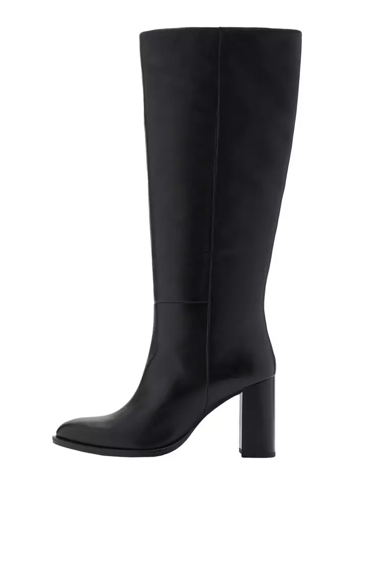 Discount on Mango  shoes - SKU: High Heel Leather Boots