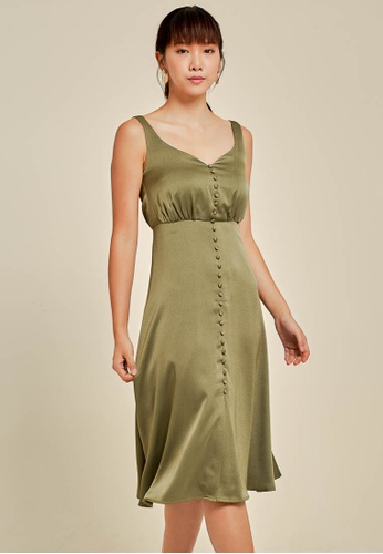 Buy Dressing Paula V Neck Satin Dress Online Zalora Malaysia
