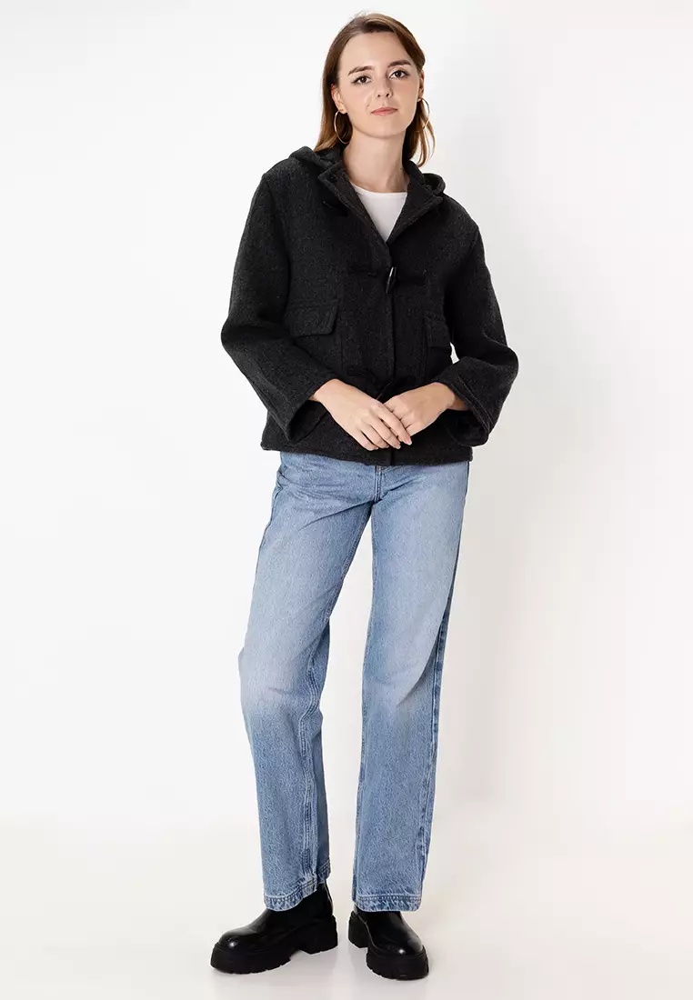 Wool-Blend Hooded Jacket