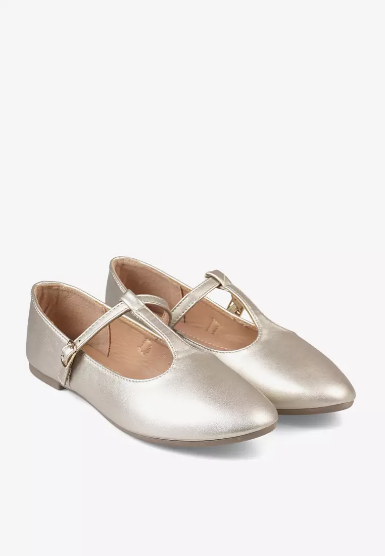Sepatu Flatshoes Wanita Mary Jane L.Virtue in Gold
