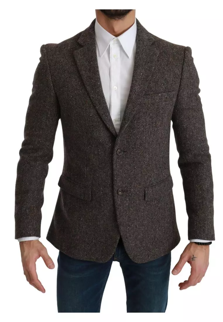 Buy Dolce u0026 Gabbana Dolce u0026 Gabbana Brown Jacket Formal Coat Wool Blazer  2023 Online | ZALORA Singapore
