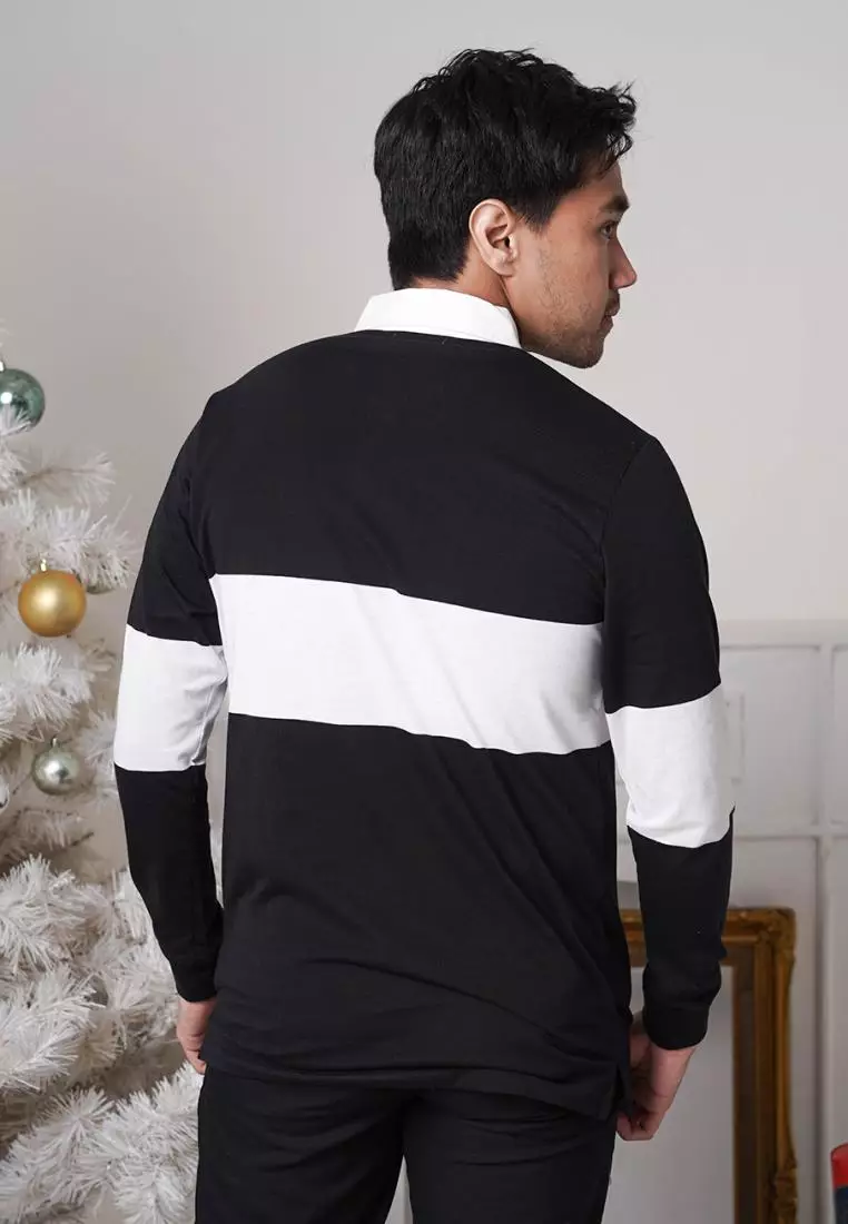 Matsuda Kaos Rugby Polo Shirt Pria Lengan Panjang Nago