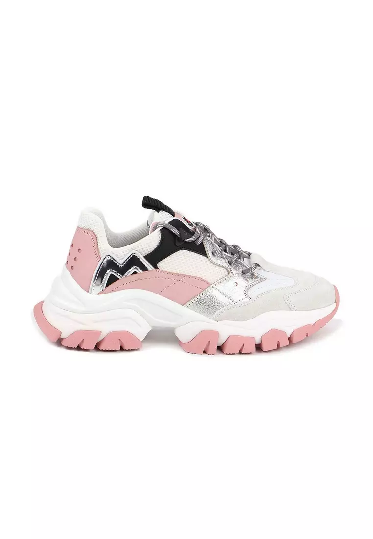 Discount on Moncler  shoes - SKU: Moncler "leave No Trace" Women's Sneakers In White,Pink