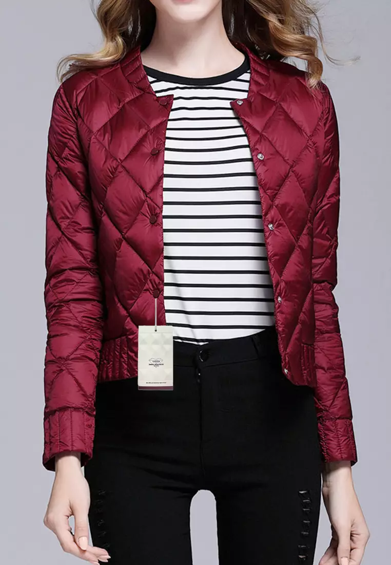 Maroon sale down jacket