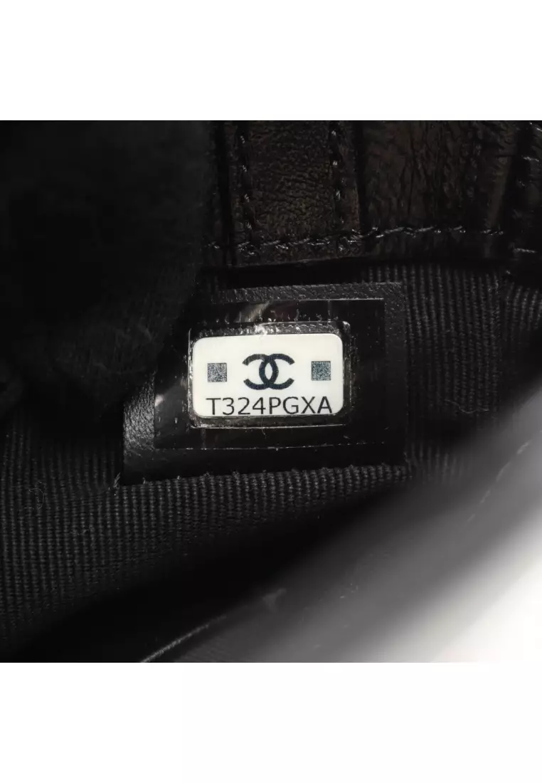 Pre-Loved Chanel Chanel 31 Nano chain shoulder bag leather black beige gold hardware 2WAY