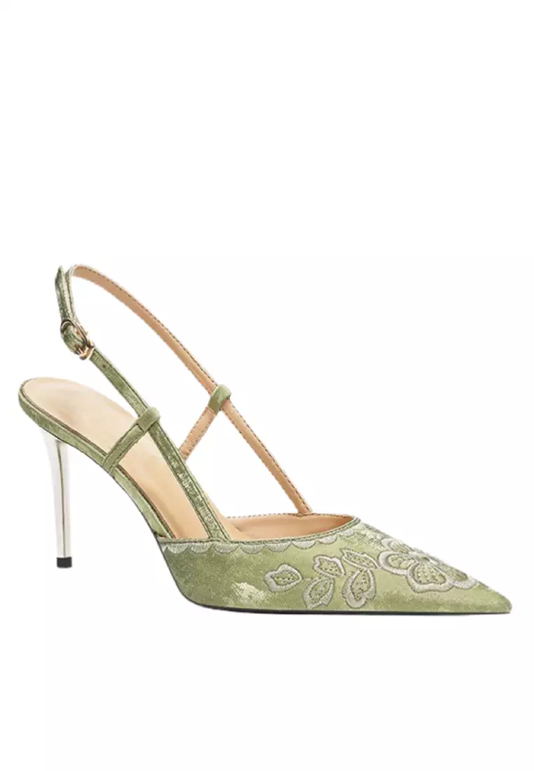 Discount on Twenty Eight Shoes  shoes - SKU: 6cm Embroidered Pointed Slingback Wedding Heels Px708-B32