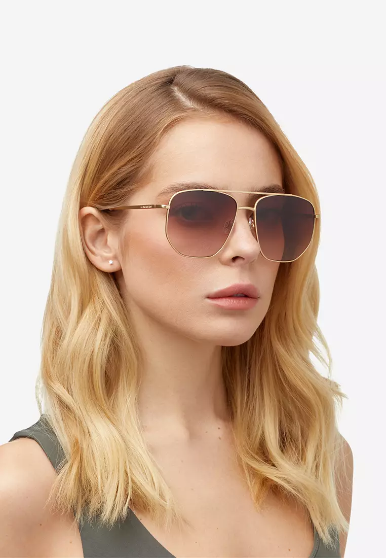 HAWKERS Gold Earth CAD Sunglasses for Men and Women, Unisex. UV400 Protection. Official Product designed in Spain