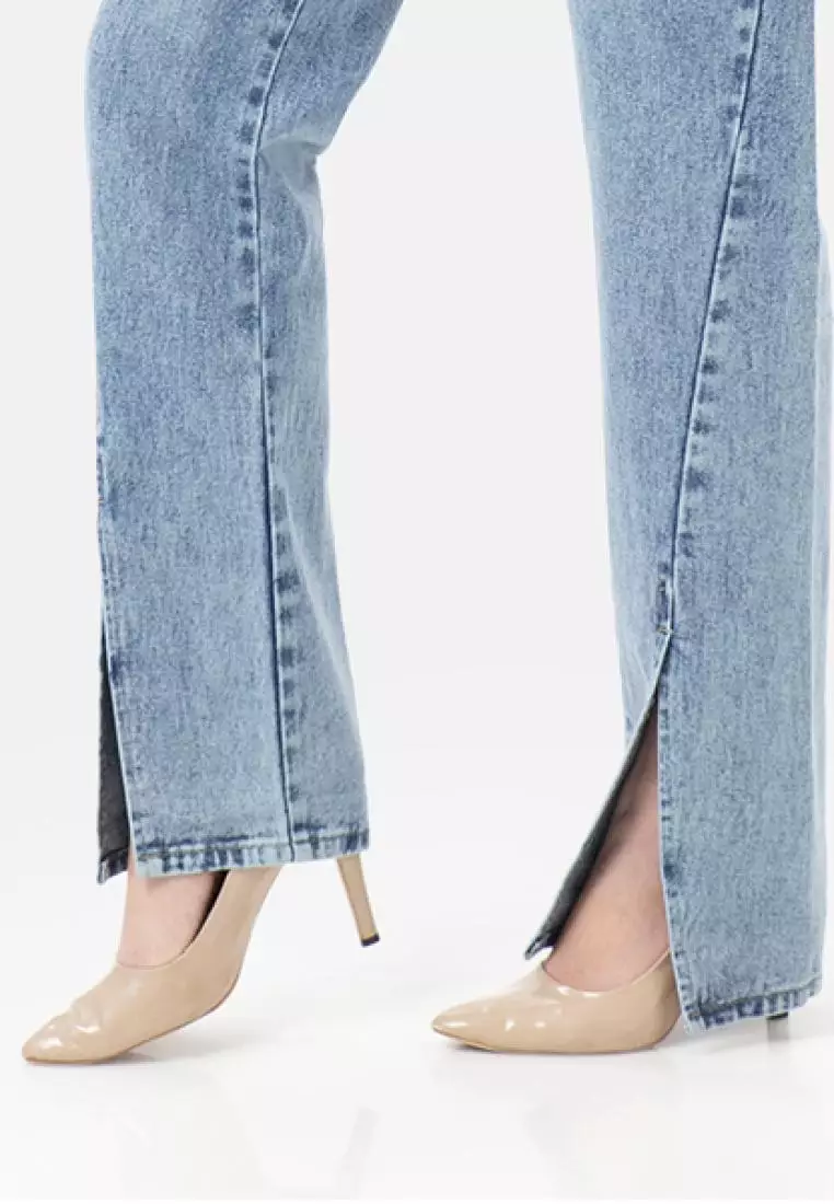 Slit Straight Jeans