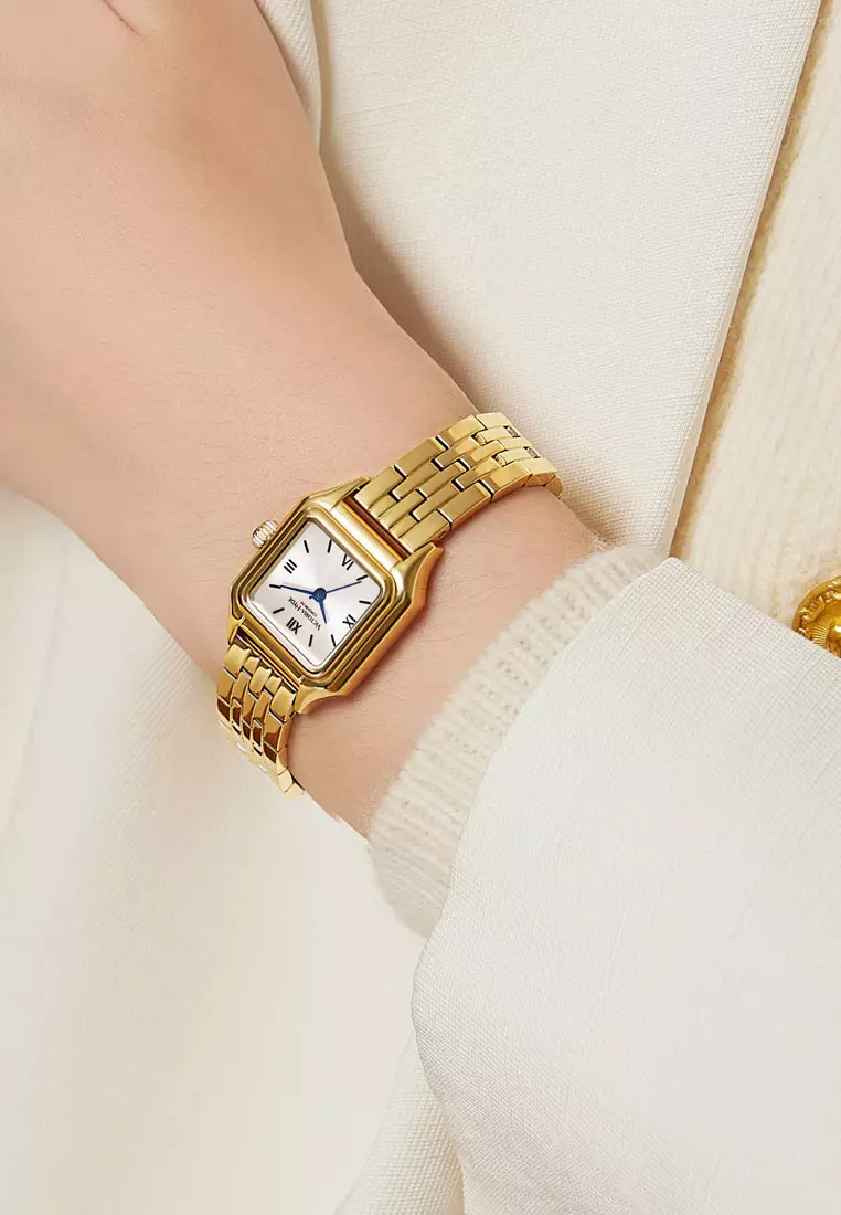 Perle 22×30mm Women's watches Minimalistt Ladies watch Square Case Watch Strap Adjustable Length Stainless Steel Waterproof-Gold