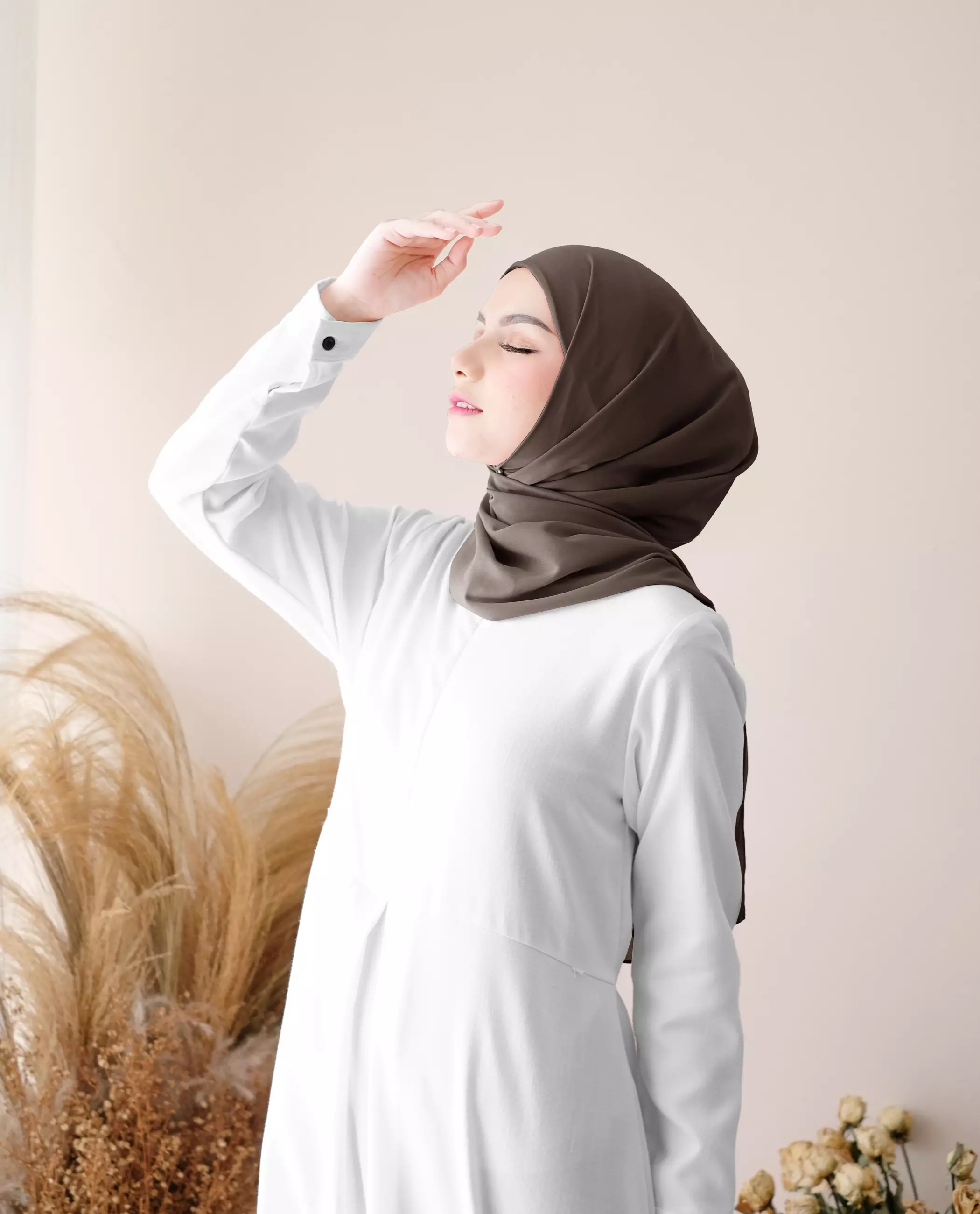 Pashmina Inner Instan 2in1 Ceruty Baby Doll - Brownie