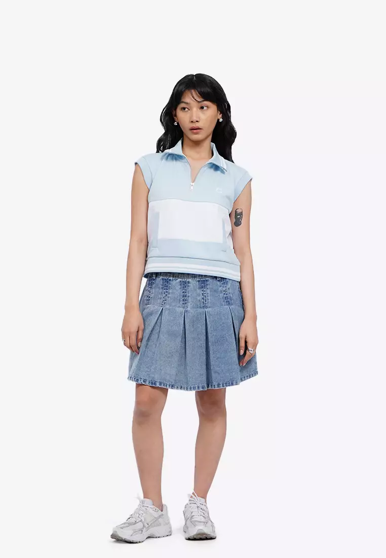 Logo Detail Sleeveless Polo Top