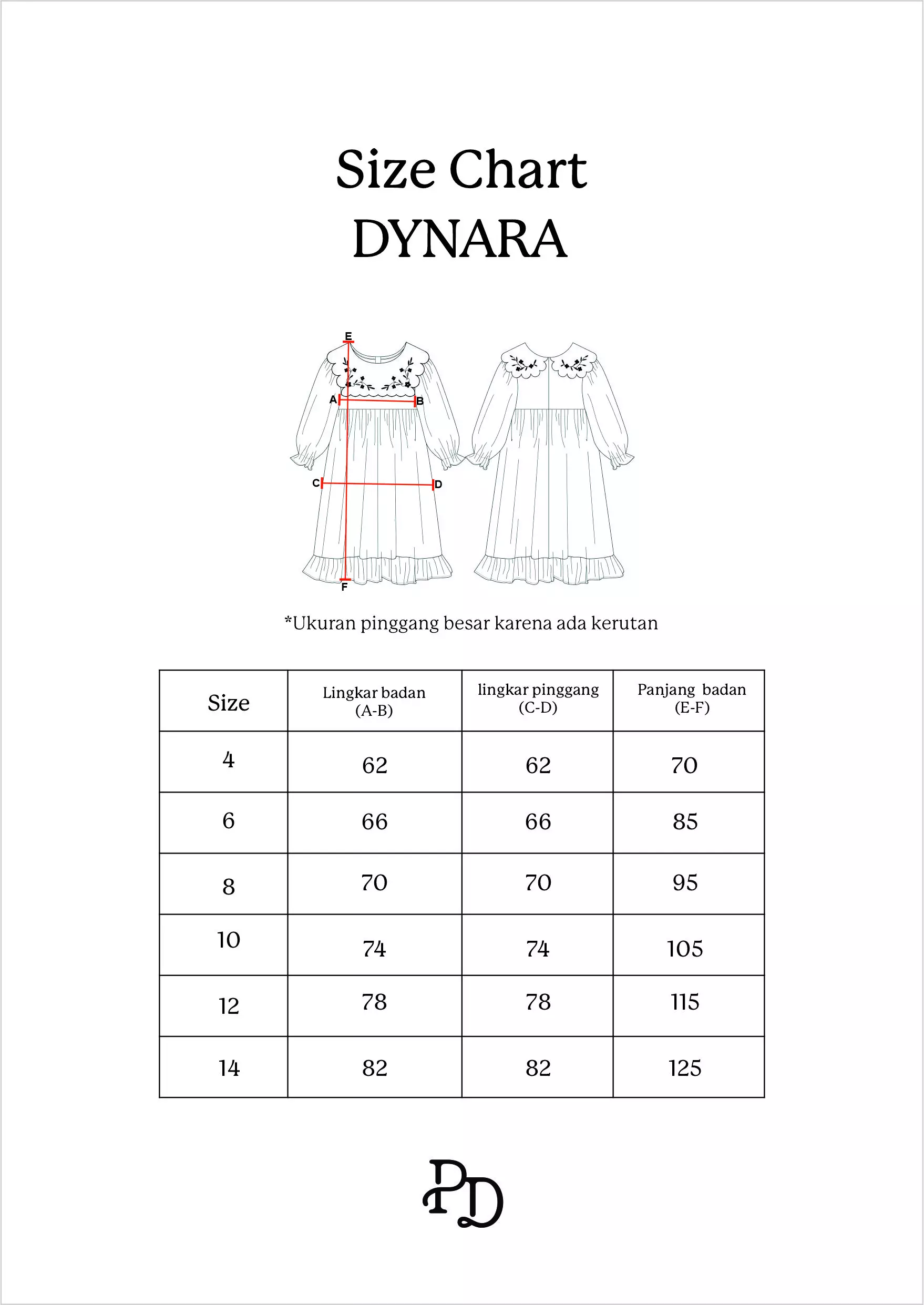 Pito Dito Girl Dynara Dress Panjang Anak Cream Muda Motif Kotak - Size 4
