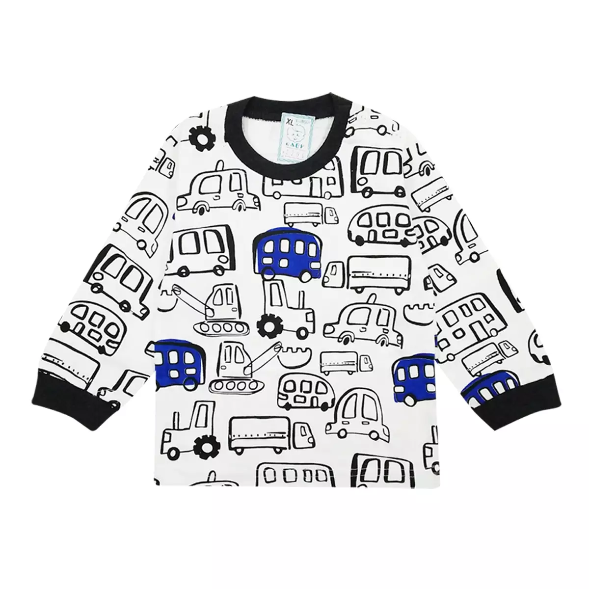 Skabe Setelan Piyama Bayi Anak Laki Laki Bus Printed 3204 Hitam