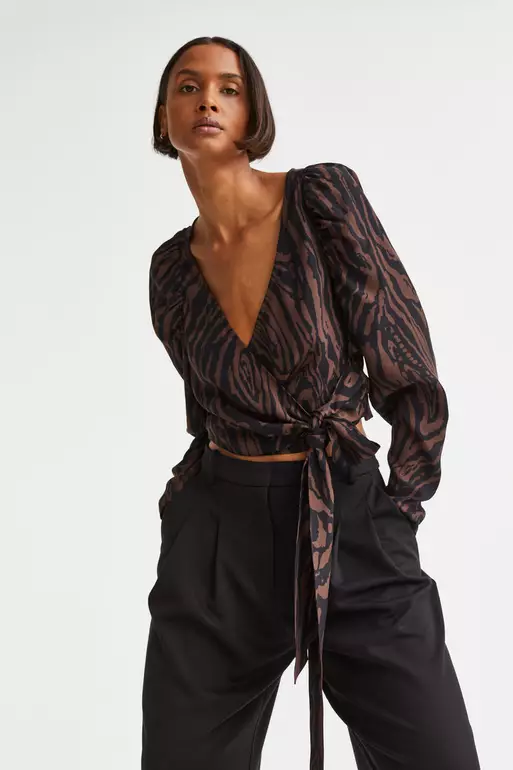 Jacquard-weave blouse