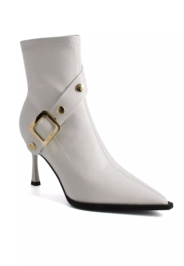 Luxury rivet pointed toe ankle boots 2025
