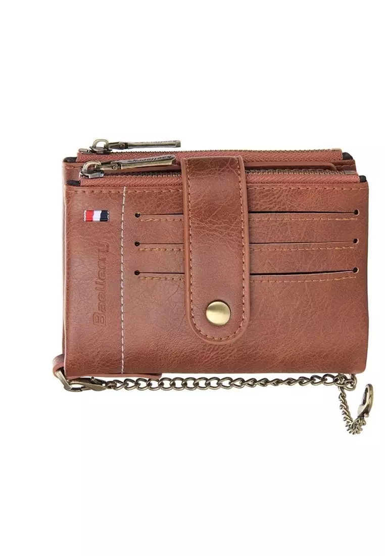 Dompet Pria Model Lipat Casual Wallet Staylish Design Many Slot Material Leather Kulit ORIGINAL - Brown