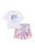 LC WAIKIKI pink Short Sleeves Girl's T-Shirt & Shorts Set D9F0DKAEA857EFGS_1